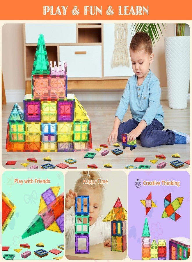 Cutedeer 108 Piece Magnetic Tiles, Magnet Building Blocks Set for Kids Toddlers, STEM Construction Toys with Gift Box for All Ages Boys Girls - Image 4